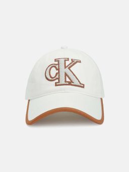 Calvin Klein - Logo Off White Cotton Baseball Cap