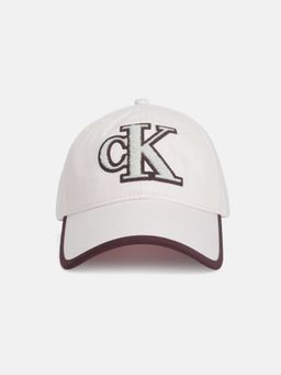 Calvin Klein - Logo Off White Cotton Baseball Cap