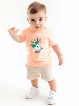 Nautinati - Peach Printed T-Shirt