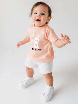 Nautinati - Pink Printed T-Shirt and Shorts (Set of 2)