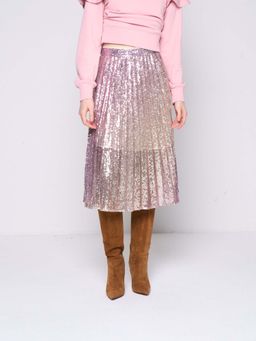 Silvian Heach - Pink Sequin Midi Skirt