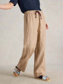 White Stuff - Beige Belle Linen Wide Leg Pant