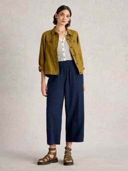 White Stuff - Navy Blue Shelly Linen Blend Pant