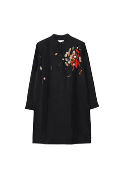 No Grey Area - Black Debris Kurta With Dhoti Pants