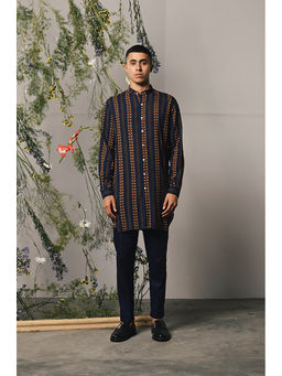 Project Bandi - Midnight Riga Rayon Kurta With Matching Pyjama