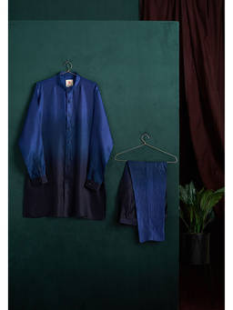 Project Bandi - Azure Ombre Kurta Pyjama Set