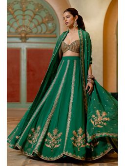 Paulmi & Harsh - Kimiko Green Lehenga with Choli and Dupatta