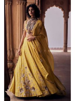 Paulmi & Harsh - Sage Yellow Lehenga with Choli and Dupatta