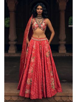 Paulmi & Harsh - Oceane Red Lehenga with Choli and Dupatta