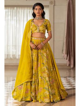 Paulmi & Harsh - Sora Yellow Lehenga with Choli and Dupatta