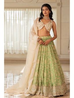 Paulmi & Harsh - Akina Green Lehenga with Choli and Dupatta