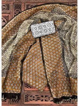 Palash - Yellow Hand Block Printed Kotadoria Unstitched Full Suit (Set of 3)
