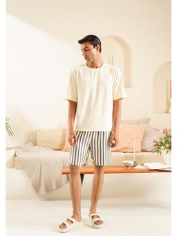 Muvazo - Aurum Lounge Shorts Beige T-Shirt with Shorts