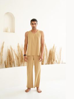 Muvazo - Sorrento Ease Brown Tank Top with Pant