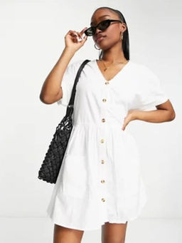 Addery - Classy White Mini Dress