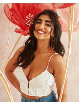 Lea Clothing - Athena Embroidered Bustier Corset Top