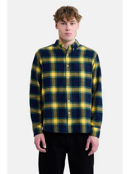 Snitch - Navy Blue Checks Full Sleeves Regular Casual Shirt for Men