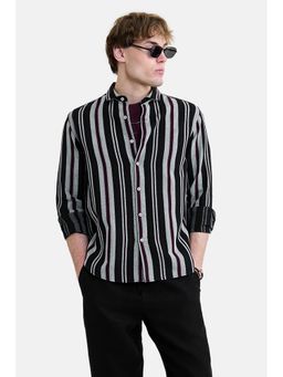 Snitch - Black Stripes Full Sleeves Regular Casual Shirt for Men