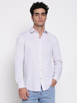 Guess - Lavender Men Sunset Wind Cloud Solid Spread Collar Regular Fit Shirt