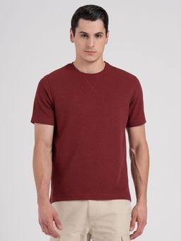 Red Tape - Maroon Structured Round Neck Stylish and Comfortable Everyday Wear T-Shirt for Men