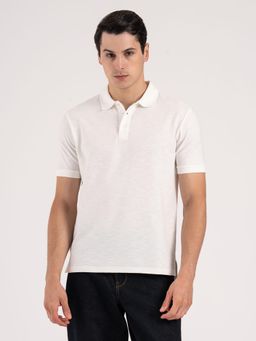 Red Tape - White Men's Premium Comfort and Classic Style Structured Polo T-Shirt