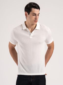 Red Tape - White Men's Classic Design and Superior Comfort Structured Polo T-Shirt