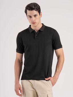 Red Tape - Black Men's Classic Design and Superior Comfort Structured Polo T-Shirt
