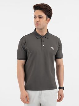 Red Tape - Men'S Dark Grey Solid Polo T-Shirt