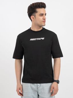 Red Tape - Black Graphic T-Shirt for Men