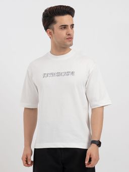 Red Tape - White Graphic T-Shirt for Men