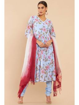 Soch - Women Blue & Multi-Color Floral Suit (Set of 3)