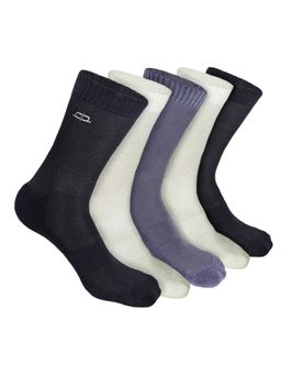 Heelium - Bamboo Crew Socks for Men - 5 Pairs - 2Black 2White 1Grey - Odour Free