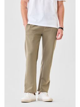 Snitch - Beige Solid Regular Casual Trouser for Men