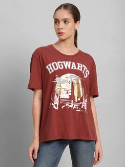 Free Authority - Harry Potter Printed Loose Fit Cotton Women T-Shirt