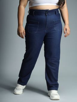 High Star - Plus Size Women Straight Fit High-Rise Stretchable Jeans