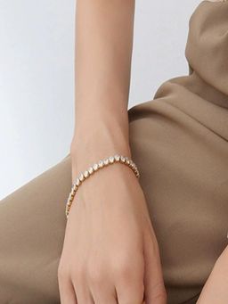 AQUASTREET - 18K Gold Plated Anti-Tarnish Tennis Style Oval Zircon Bracelet