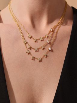 AQUASTREET - 18K Gold Plated Anti-Tarnish Mama Letters and Heart with Zircon Necklace