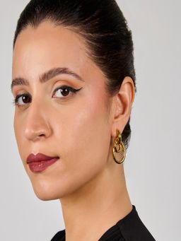 AQUASTREET - Triple Loop Drop Earrings 18K Gold Plated Waterproof Antitarnish