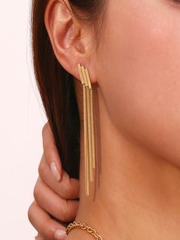 AQUASTREET - 18K Gold Plated Waterproof Anti-Tarnish Long Tassel Drop Earring