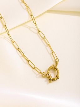 AQUASTREET - Chain Link Necklace 18K Gold Plated Waterproof Anti-Tarnish