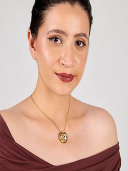 AQUASTREET - 18K Gold Plated Waterproof Anti-Tarnish White Zircon Pendant Necklace