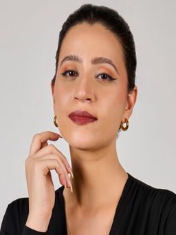 AQUASTREET - 18K Gold Plated Waterproof Antitarnish 20Mm Solid U-Shaped Hoop Earrings