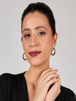 AQUASTREET - 18K Gold Plated Waterproof Antitarnish 30Mm Solid U-Shaped Hoop Earrings