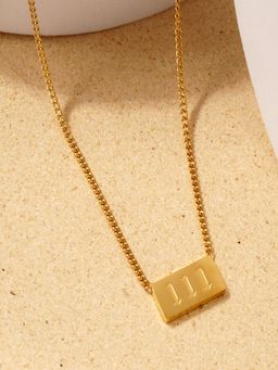 AQUASTREET - 18K Gold Plated Waterproof Antitarnish Angel Number-111 Pendant Necklace