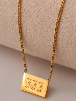 AQUASTREET - 18K Gold Plated Waterproof Antitarnish Angel Number-333 Pendant Necklace