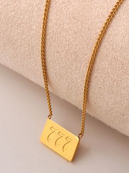 AQUASTREET - 18K Gold Plated Waterproof Antitarnish Angel Number-777 Pendant Necklace