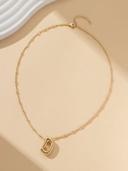 AQUASTREET - 18K Gold Plated Waterproof Antitarnish Balloon Design Initial-D Pendant Necklace