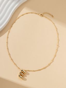 AQUASTREET - 18K Gold Plated Waterproof Antitarnish Balloon Design Initial-E Pendant Necklace