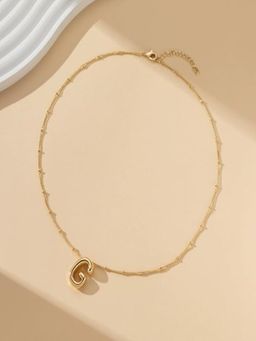 AQUASTREET - 18K Silver Plated Waterproof Antitarnish Initial Letter G Pendant Necklace