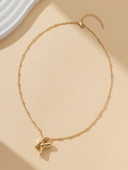 AQUASTREET - 18K Gold Plated Waterproof Antitarnish Balloon Design Initial-K Pendant Necklace